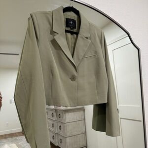 7 For All Mankind Sage Green Cropped Blazer